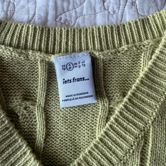 Iets Frans V-Neck Sweater Vest - Light Green - Picture 2 of 4